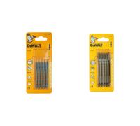 DeWalt DT2161QZ Lames de scie sauteuse pour manche en métal en T HSS T118B (Lot de 5) & DT2166QZ Lames de scie sauteuse pour manche en bois en T HCS T144D (Lot de 5)