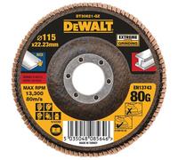 DeWALT DT30621 Disque abrasif lamellé Extreme pour métal 115 mm, plat, grain 80
