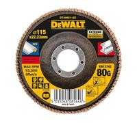 DEWALT DT30621-QZ Disque à Lamelle K80 Plat, Gris, 115 mm