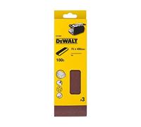 DEWALT DT3367-QZ Banda de lija 75x480, grano 100, para el lijado en seco de maderas y pinturas