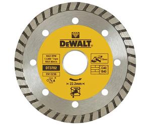 DeWALT DT3702 Lame diamantée 115 x 22,2 mm Turbo