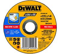 DeWalt DT43905-QZ - Disque à Tronçonner plat INOX avec Grain d'oxyde d'aluminium professionnel Long Life 125 x 1,6 x 22,23 mm Multicolore