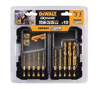 DeWalt DT50050-QZ Coffret Toughcase 10 Piece - Forets Métal Impact Titanium - Perçage métal - Pour Perceuse-Visseuse Jaune/Noir