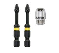 DeWalt DT70535T-QZ - Puntas Torsión de Impacto 2 x Pz2 y adaptador magnético con bloqueo Jaune/Noir 50 mm