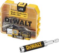 DeWalt DT71511-QZ DT71511-QZ-Set de 16 pcs. guide télescopique magnétique compact x1, embouts de tournevis de 25mm : Ph2, Pz2 x6, Pz3 x3, T20, T25 x2, Single
