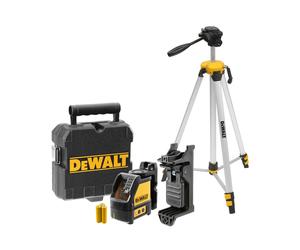 DeWALT DW088KTRI-XJ Laser Croisé À Nivellement Automatique Dans Un Coffret (DW088K) & Trépied Dans Un Sac (DE0881T) - Rouge - 5 M