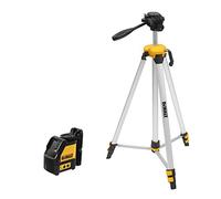 DeWalt DW088KTRI-XJ Laser en croix faisceau rouge + trépied - Précision de +/- 0,3 mm/m - Autonivelant 4° - Visibilité en intérieur 10 m - Direction des faisceaux : horizontale/verticale - 3 piles alcalines (AA) - Support magnétique - Mallette de transport de haute qualité Noir/Gris/Orange