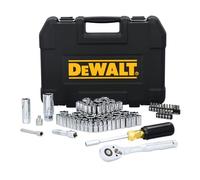 DEWALT DWMT45424 Ensemble d'outils de mécanicien, 84 pièces SAE/métriques avec cliquet à profil bas 72 dents, entraînement 6,35 mm