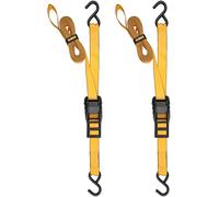 DEWALT DXBC90043 Lot de 2 Sangles à Boucle à Came Noir/Jaune 3,2 cm x 4,3 m Charge de Travail sûre 303,9 kg Résistance à la Rupture 0,9 kg
