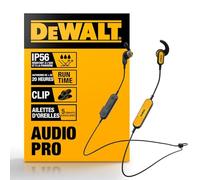 DEWALT Écouteurs Bluetooth Robustes à Tour de Cou, Casque sans Fil Bluetooth 5.2 avec Micro, léger et Confortable, IP56 étanche, Basses Profondes, autonomie 20 h, idéal Chantier
