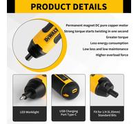 DEWALT HT422 - tournevis électrique sans fil 3.6V, couple de 5N.m, mandrin hexagonal de 1/4 pouces, batterie Li-ion 1300mAh, pour réparation domestique et bricolage Charge Kit