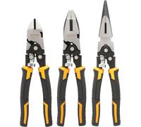 DeWALT Jeu de pinces de force duo DWHT0-70485 3 pièces, pinces combinées, pinces plates avec lame trempée par induction