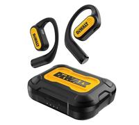 DEWALT Jobsite Écouteurs Ouverts très résistants Bluetooth 5.3 sans Fil avec 44 Heures d'autonomie, Son de qualité supérieure, véritable Conduction d'air sans Fil, écouteurs Ouverts avec Crochets