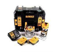 DEWALT - Kit affleureuse et défonceuse XR 18V brushless - moteur haut rendement - lumière LED - design compact et léger - plusieurs accessoires inclus - DCW604P2-QW