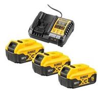 DEWALT - Kit de Démarrage 3 Batteries XR 18 V 5Ah Plus Chargeur, DCB1104P3-QW