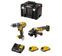DeWALT Kit DWK208 (DCD796 + DCG405 + 2 x 2,0 Ah + DCB107 + TSTAK VI)