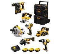 DeWALT Kit DWK701 (7 Machines + 3 Batteries 18V 5,0 Ah + Chargeur + Caddy 3en1)