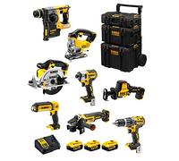 DeWALT Kit DWK804 (DCD796 + DCH273 + DCG405 + DCF887 + DCS331 + DCS369 + DCS391 + DCL050 + 3 Batteries de 5,0 Ah + Chargeur + Caddy 3en1)