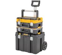DeWalt Kit TSTAK 3 Pièces DWST83411-1 - Coffret Grande Contece, Organiseur & Boîte à Outil Mobile - IP54 - Emplacement TAG TOOL CONNECT - Plateau Porte-outils - Capacité de 50 kg Multicolore