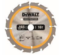 DeWALT DT1948 Lame de scie circulaire, pour scies circulaires sans fil, 165/20 mm, 16 dent