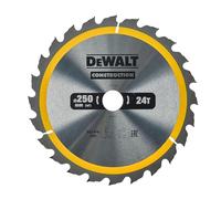 DEWALT Lame de Scie Circulaire Stationnaire - Disque Tranchant 24 Dents 250x30mm - Outillage Résistant aux Clous et Durable - Spécial Construction et Utilisation Professionnelle, DT1956-QZ