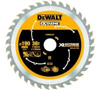 DEWALT Lames de Scie Circulaire Portative 36 Dents XR EXTREME RUNTIME 190mm x 30mm Noir et Jaune DT99563-QZ