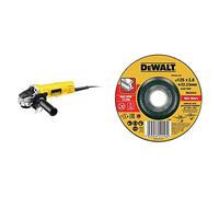 DEWALT - Meuleuse Compacte 800W - Meuleuse Électrique Filaire avec Flasque - Lame Ø125mm - Vitesse à Vide 11800tr/min & Disque à tronçonner le métal 125x22.2mm, épaisseur 2.8mm, moyeu déporté