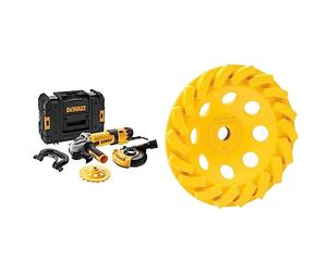DEWALT Meuleuse d'angle électronique "Le Béton 125 mm - 1500 W - 240 V - DWE4257KT-QS & Disque de Coupe M14 Turbo - DT3797-QZ