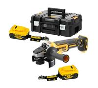 DEWALT Meuleuse d'angle sans fil 18V 125mm, 2x 5Ah, sans chargeur, Tstack DCG406P2LRT