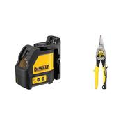 DeWalt - Niveau laser en croix - faisceau rouge - coffret - DW088K-XJ & Stanley FATMAX Cisaille Aviation Tête Droite Acier Forgé Chromé Double Action de Pivot