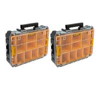 DEWALT Organiseur TSTAK DWST82968-1 - Etanche IP54-7,8L - Pour Petites Pièces et Accessoires - Couvercle en Polycarbonate Transparent (Lot de 2)