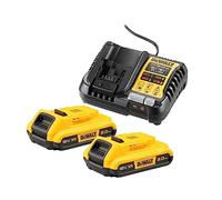 DeWALT DCB1104D2 Kit De Démarrage Batterie Li-ion 18V (2x 2.0Ah) + Chargeur