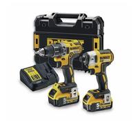 DEWALT Pack de 2 outils xr 18 V dcd791+dcf887 + 2 batteries 5Ah + chargeur + coffret T-stak