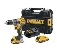 DEWALT Perceuse-visseuse à percussion avec moteur Brushless XR, inclut 2 batteries lithium 18V 2,0Ah, un chargeur multivoltage et une mallette TSTAK, DCD796D2-QW
