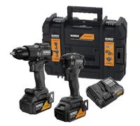 DeWalt Perceuse-visseuse à percussion sans fil et visseuse à percussion, 18 V, avec 2 batteries 5 Ah, chargeur rapide, boîte T-Stak, édition spéciale McLaren