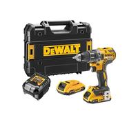 DEWALT Perceuse-Visseuse ultra-compacte sans-fil Brushless XR 18V, 2 x Batteries 2Ah & Chargeur, Couple Élevé 70Nm, Lampe LED, Coffret Résistant - DCD791D2-QW