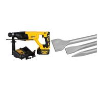 DEWALT - Perforateur-Burineur SDS-PLUS Brushless 2.6J 18V 4Ah Li-Ion - Sans Fil avec Coffret TSTAK & Jeu de 3 Burins SDS-PLUS - 2 Burins Plats et 1 Burins Pointu 25 cm - Travail du Béton