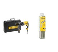 DEWALT Perforateur SDS-PLUS 3J - 3 Modes avec Coffret de Transport - 900W, D25144K-QS + DEWALT Jeu de 6 Forets SDS-PLUS pour Perçage Béton, DT60302-QZ
