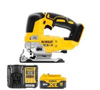 DeWalt Scie sauteuse DCS334N 18 V avec poignée supérieure sans balais avec 1 batterie DCB184 5,0 Ah et chargeur DCB115
