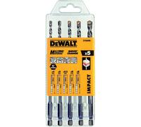 DEWALT Set 5 Conseils Mur Bois PVC Douille Hexagonal 1/4 Taille: 4-5-5, 5-6-8mm