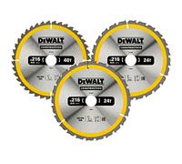 Coffret plastique de 3 lames Ø 216mm Carbure Construction DEWALT DT1962-QZ pour scie circulaire stationnaires