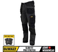 DEWALT Pantalon cargo homme Albany – Coupe ajustée Pro-Stretch Rip Stop Gris/Noir 32W x 33L