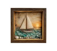 dewdat Coastal Lighthouses Sea Glass Shadow Box Night Lights