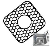 dewdat Kitchen Sink Mat | Silicone Porcelain Protector | 12x11 inch Heat-Resistant Anti-Slip Grid Sink Pad for RV Kitchen Cabinet Home Laundry Apartment Counter