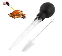 dewdat Poire À Dinde avec Brosse De Nettoyage, Seringue De Base De Bulbe De Viande D'ampoule en Silicone, Facile À Utiliser Et À Nettoyer, pour Barbecue, Barbecue, Cuisson, Cuisine
