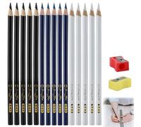 Dewdropdale Lot de 15 craies de couturière - 3 couleurs - Craies de couture pratiques - Marqueurs à coudre avec 2 taille-crayons - Pour couture, bricolage