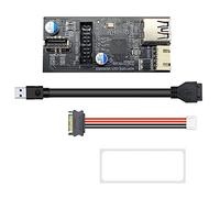 Dewedrt Header 19Pin To Type E + 19Pin Motherboard 1 une 2 Splitter USB 3.0 Hub Adaptateur USB Connecteur USB Connecteur USB 19Pin Connector (A)