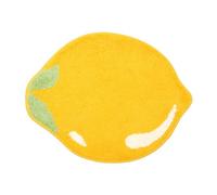 Dewedrt Tapis de salle de bain au citron, tapis antidérapant aux fruits, tapis de cuisine, décoration de salle de bain jaune citron, tapis amusant pour enfants, lavable en machine