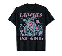 Dewees Island SC Tortue Lover Coloré Beach SOUVENIR T-Shirt