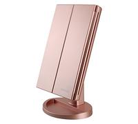 deweisn Miroir de Maquillage Lumineux à Trois Plis avec 21 lumières LED, Miroir grossissant 3X/2X, Interrupteur à capteur Tactile, Miroir de Maquillage de Table avec Deux Modes d'alimentation